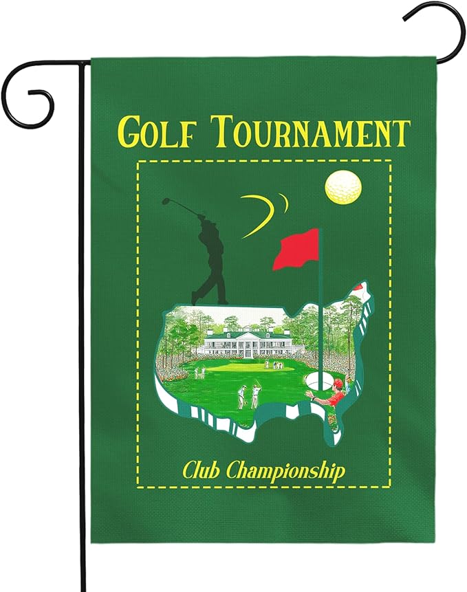 Golf Tournament Garden Flag Club Championship Outdoor Yard Golf Lover Sports Flag Golf Course Putting Green Golfer Theme Front House Banner Lawn Porch Patio Man Cave Home Decor 12x18 Inch