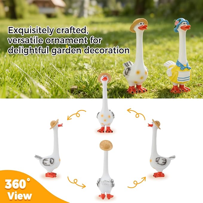Long Neck Goose Garden Statue,Funny Resin Porch Goose with Humorous Design for Lawn Garden Decor Farmhouse Patio Yard Art,Birthdays Thanksgiving, 7.9 in(B)