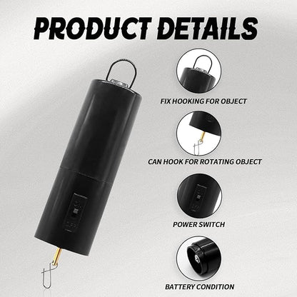 2 Pack Wind Spinner Motor Hanging Display Rotating Motor Battery Operated Multi-Purposes Rotatable Hook for Garden Outdoor Decoration(Black)