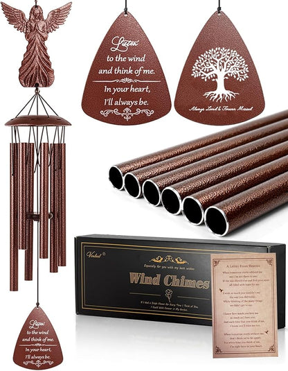 VENBEEL Angel Memorial Wind Chime, Memorial Sympathy Gifts for Loss of Love One, Bereavement Condolence Remembrance Gift for Loss of Mom Dad