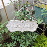 Chic Metal Garden Sign - Hanging Flower Sign Yard Decor - Rustic Farmhouse Backyard Outdoor Wall Decor