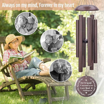 Personalized Wind Chimes, Wind Chimes for Loss of Loved Father/Mother/Lover, Commemorative Sympathy Bereavement Gifts for Condolences/Funeral, Product in USA