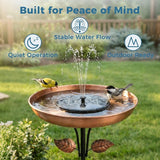 Solar Fountain for Bird Bath with Colorful LED Lights, Floating Solar Fountain, 3W Solar Powered Water Fountain Pump with Strong Spray & 5 Nozzles for Garden, Pond, Pool, 36 LED Lights