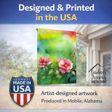 Caroline's Treasures Iowa Wild Prairie Roses in Watercolor House Flag Large Porch Sleeve Pole Decorative Outside Yard Banner Artwork Wall Hanging, Polyester, House Size, Multicolor