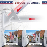 Flag Poles for Outside House with American Flag 3x5 - Flag Pole Kit includes 6ft Tangle Free House Flag Pole,Embroidered US Flag,Holder Bracket,Residential Flag Pole for House,Porch,Outdoor-White