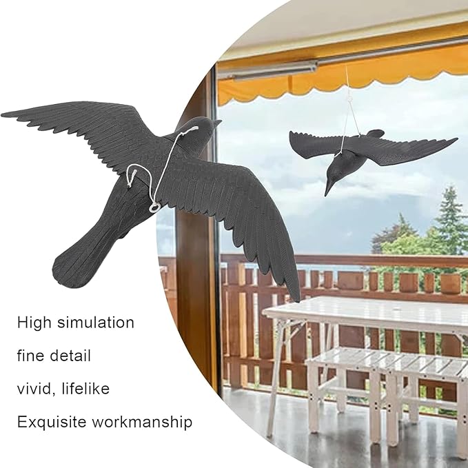 Garden Statues Simulation Crow Vivid Lifelike Crow Decoration Plastic Crow Crow Decoration Good Insulation Wear Resistant for Outdoor Yard Ornaments Decor