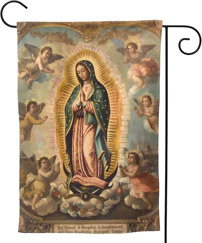 YISHOW Our Lady of Guadalupe Mother Of God Garden Flag Double Sided Vertical Holly Mary Blessed Virgin Mary Religious House Flags Yard Signs Outdoor Decor 12.5"X18"