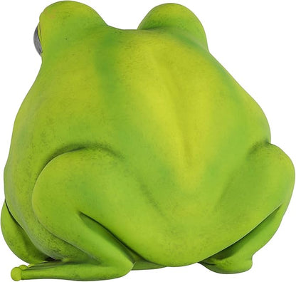 Frog Statue-Resin Chubby Animal Figurine for Outdoor Lawn and Garden Décor-Great for Flower Beds, Fairy Gardens, Backyards and More by Pure Garden