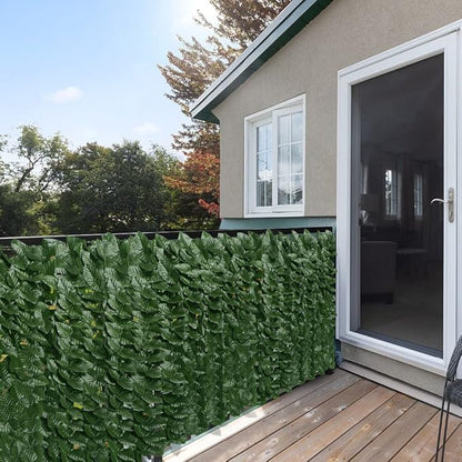 iCover Artificial Ivy Privacy Screen for Fence, 39x157in Strengthened Joint Prevent Leaves Falling Off, Faux Hedge Panels Greenery Vines, Decorative Fences for Outdoor, Garden