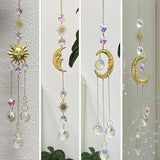 4Pieces Sun Catcher, Crystals Decor,Colorful Crystal Suncatcher with Chain Pendant Ornaments Hanging Crystals Prism for Window Christmas Day Party Wedding Decoration House Decor Garden Decor.