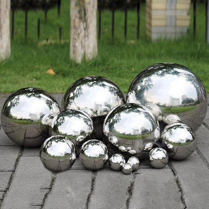 Stainless Steel Gazing Ball for Homes and Gardens Ornament, Hollow Ball Mirror Polished Shiny Sphere, Pack of 5 (2 Inch)