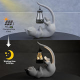 Elephant/Cat Sculpture Lantern Decor - Outdoor Lanterns&Indoor Statue Decorations for Garden,Yard,Porch,Home,Balcony - Gifts for Birthdays,Christmas,Children,Friends,Family,Mom,Women (DG - Lyin)
