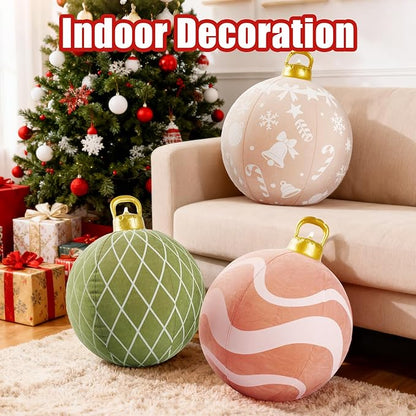 3 Pcs 32 Inch Giant Christmas Inflatable Balls: PVC Oversize Inflatable Christmas Ornaments Outdoor Decoration for Xmas Yard Lawn Garden Decor