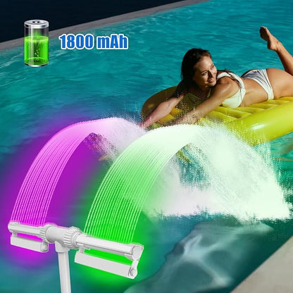 2PCS LED Lights for Pool Fountain, IP68 Waterproof 7-Color 4-Mode, Rechargeable Dual-Purpose with Remote & Clip-on Mount for Pool Waterfall/Underwater Use