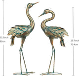 Shorayn Metal Crane Garden Statue, Garden Sculptures & Statues, Bronze Crane Ornaments Yard Art for Backyard Patio Lawn Decorations