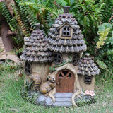 Zayton Garden Squirrel's House Outdoor Statues Yard Resin Decoration Gift Handmade Housewarming Gift for Patio Yard Lawn Waterproof Cracking