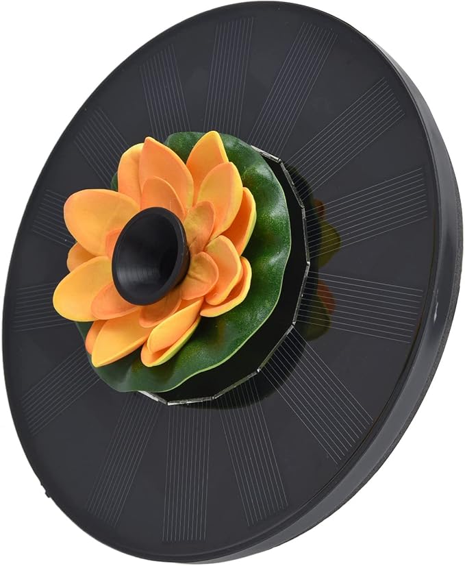 Solar Powered Fountain Water Pump, Floating Mini Solar Fountain with 4 Spray Styles, 16cm Diameter - Environmentally Friendly, Easy Setup, Ideal for Birdbaths Garden Ponds (Lotus 1)