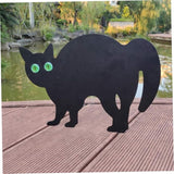 Cat Garden Statue Cat Silhouette Gardening Cat Decor Cat with Marble Eyes Mice Control Harmless Bird Deterrent Decor 3PCS