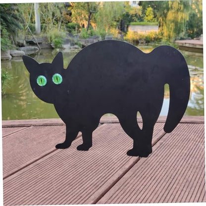 Cat Garden Statue Cat Silhouette Gardening Cat Decor Cat with Marble Eyes Mice Control Harmless Bird Deterrent Decor 3PCS