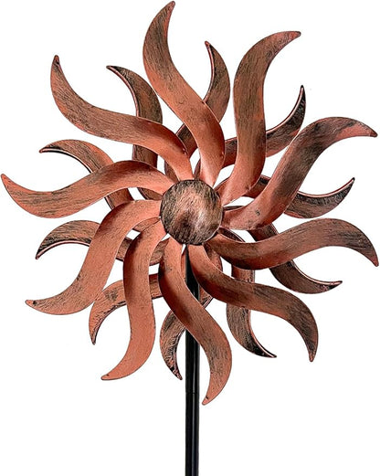 360° Metal Wind Spinner – Willow Leaf Kinetic Sculpture for Outdoor Patio Lawn Yard and Garden Decor