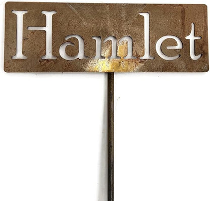 Classic Metal Garden Markers Clearance Items 20 to 33 Inches Tall (Hamlet 20", Naturally Rusted)