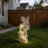 Angel Figurines, Outdoor Angel Statues for Garden, Solar Statues Outdoor Decorations for Patio Patio Lawn Yard Balcony, Garden Mom Gift (White)