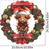 Cow Metal Wind Spinner 3D Hanging Christmas Wind Spinners Decor Christmas Bull Head Metal Wind Sculptures for New Year Gift Party Yard Garden Outdoor Indoor Decor