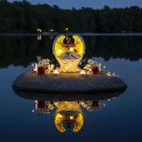 Solar Dog Memorial Stone with Angel Wings Cross Cardinal Passing Away Gifts, Sleeping Pet Grave Markers Dog Loss Sympathy Gift Resin Statue with Solar Lights for Garden Decor