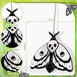 Yalikop 2 Pcs Death Moth Suncatcher Decoration Gothic Skull Stained Glass Window Hangings Decor Death Head Moth Butterfly Sun Catcher for Office Home Garden Windows Decor