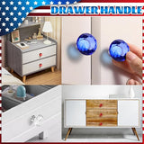 DIY Fairy Wand Garden Beads Stakes Wands Kit,Multiple Color Scheme European Beads Crystal Diamond Tops and 12 or 10 Inch Threaded Rods,Stainless Steel Stakes with Diamond Toppe(Red+White+Blue)