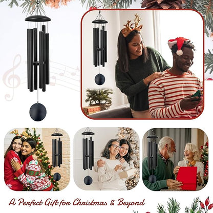ASTARIN 45in Memorial Wind Chimes, Christmas Large Wind Chimes for Outdoors with 6 Heavy Tubes,Deep Tone for Garden Hanging Decor Sympathy Gifts Box