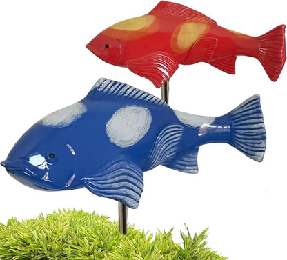 Fish Garden Statue Koi Fish Sculpture for Outdoor,Resin Fish Garden Ornaments,Fish Sculpture Garden for Patio,Yard,Lawn,Pond,Home Decoration (Green)