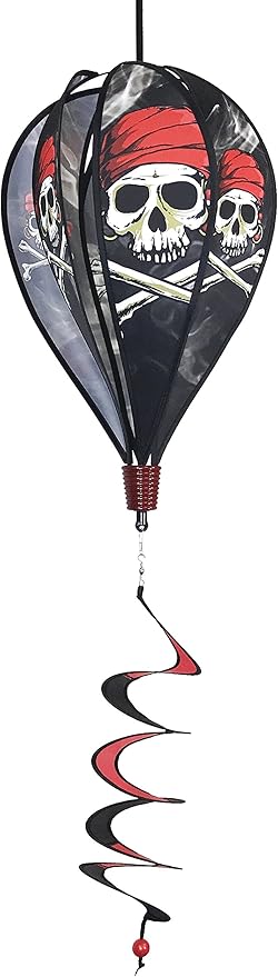 In the Breeze Pirate Hot Air Balloon Wind Spinner,11" W x 17" H, 26" Tail,1039