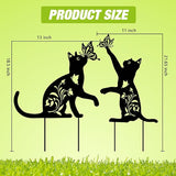 WONDER GARDEN Metal Cat Decor for Outside - 2 Pack Garden Stakes Decorative, Black Cat Silhouette Statues Lawn Ornaments Yard Art Patio Decor Women Men Mom Gifts