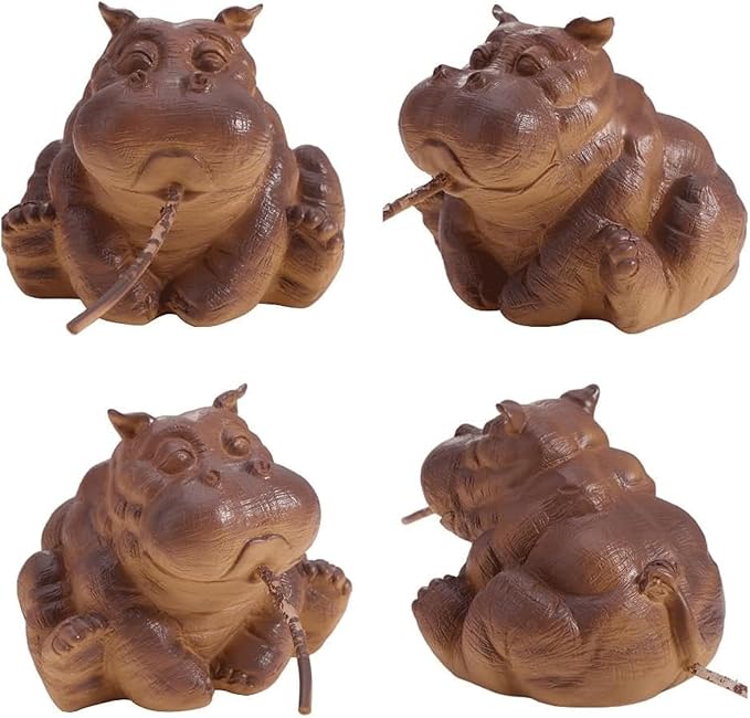Garden Statues Hippo Decor Pond Spitter Statue Animal Pond Sprinkler Yard Garden Decoration Hippo Garden Statue Decor Animal Fountain Yard Ornaments Decor