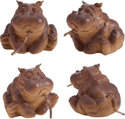 Garden Statues Hippo Decor Pond Spitter Statue Animal Pond Sprinkler Yard Garden Decoration Hippo Garden Statue Decor Animal Fountain Yard Ornaments Decor