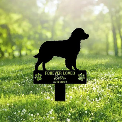 Custom American Water Spaniel Metal Memorial Garden Stake Personalized Pet Grave Marker Name Sign Remembrance Stake Decor Sympathy Dog Loss,Outdoor Statues for Yard Garden Lawn Patio Pathway Grave.