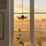 BOXCASA Bat Stained Glass Window Hangings, Bat Suncatcher Halloween Decoration,Bat Decor Hanging for Home, Office, Kitchen,Living Room
