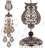 Bronze Owls Wind Chimes - Garden, Home & Patio, Balconies, Room, Indoor, Outdoor Decoration, Owl Windchimes Decor, Large Windchime, Outdoor Wind Catcher, Memorial Wind Bells Gifts for Mom & Women