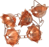 Haofy 1 Meter Copper Rain Chain 5 Petal Cups Design Rainwater Drainage System Decorative Gutter Replacement for Garden Patio Outdoor Decor