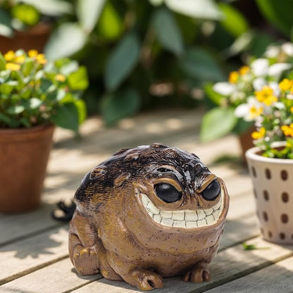 MOLMH Weird Ugly Funny Monster Frog Obese Toad Garden Accessories Quirky Outdoor Accents Decorative Statue Novelty Home Office Sculpture Unique Gift