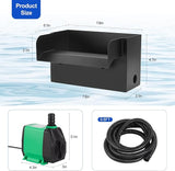 All-in-One Pond Waterfall Spillway Kit – 8” 304 Stainless Steel Waterfall Box with Ultra-Quiet 660GPH Pump, 10FT Tubing, Filter & Accessories for Outdoor Garden, Pool, Backyard Ponds