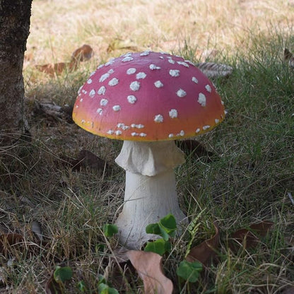Mushroom Resin Garden Statue Outdoor and Garden Decor Patio Yard (Mushroom 7.9 inch)