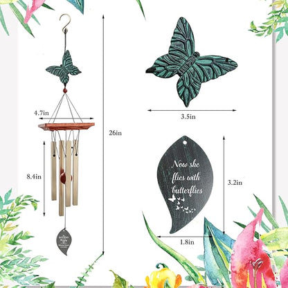 ASTARIN Memorial Custom Wind Chimes for Loss of Loved One, Wind Chimes for Patio Yard Decor, 24'' (condolences-10)