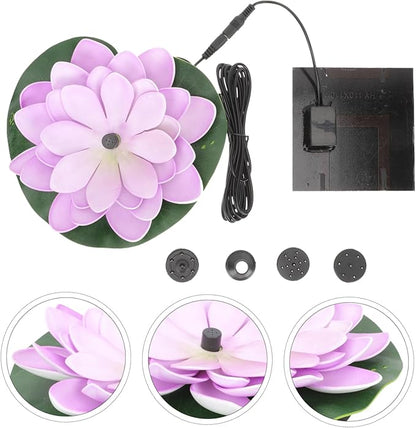 1Set Water Lily Solar Fountain Outdoor Solar Powered Fountain for Garden and Pool Decoration Easy to Clean Durable Design for Beautiful