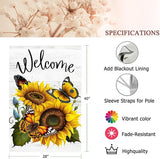 Summer Sunflower Butterfly Garden Flag 28x40 inch Double Sided Welcome Large House Flag, Outdoor Yard Flag for Porch Farmhouse Summer Decor