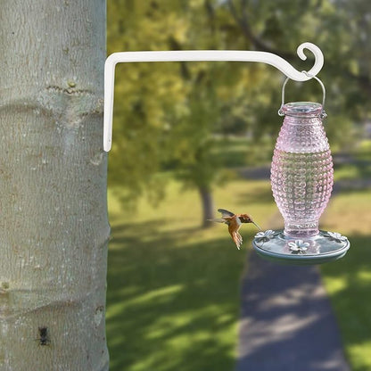 LOOGI Hanging Plant Bracket, Wall Hook Plant Hanger 10 Inch Decorative Hooks for Indoor Planter Lantern, Outdoor Bird Feeder Wind Chime, 2 Pack White