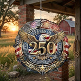 Patriotic Eagle USA 250th Anniversary Wind Spinner, 1776-2026 Metal Outdoor Decor, Liberty Bell & Betsy Ross Design, Independence Day Gift, 8-inch Spinner 3