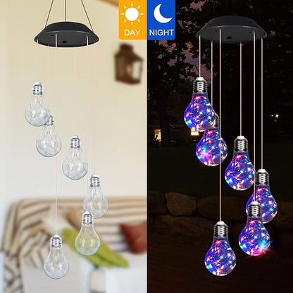 Multicolor Solar Wind Chimes for Outside, Solared Lights Outdoor Wind Chimes, Hanging Solar Powered Bulb Ball Lights for Home Party Yard Garden Christmas Decoration Gifts for Women Mom Grandma Teacher