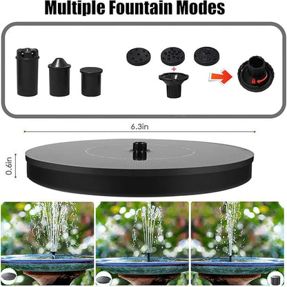 Solar Bird Bath Fountain Pump, Upgrade 1.4W Solar Fountain with 6 Nozzle, Free Standing Floating Solar Powered Water Fountain Pump for Bird Bath, Garden, Pond, Pool, Outdoor